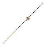 Intricately Crafted Wine Drop-Shaped Mangalsutra Bracelet