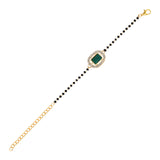 Intricately Crafted Green Square-Shaped Mangalsutra Lumba Bracelet