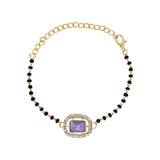 Intricately Crafted Purple Square-Shaped Mangalsutra Bracelet