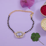 Intricately Crafted Purple Square-Shaped Mangalsutra Bracelet