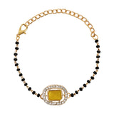 Intricately Crafted Yellow Square-Shaped Mangalsutra Lumba Bracelet