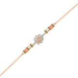 Elegant Bhaiya Bhabhi Pearl Lumba Mangalsutra Bracelet & Rakhi With Roli Chawal & Card