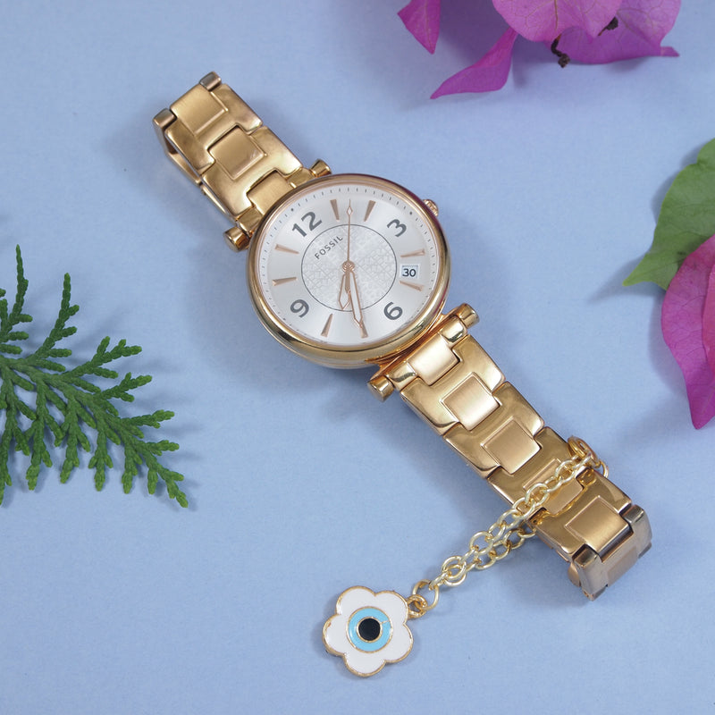 Delightful Evil Eye Floral Shape Watch Charms Lumba