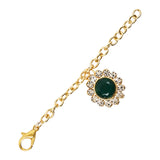 Green Pearl & Kundan Rakhi & Watch Charm Lumba (Watch Accesories) Combo With Roli Chawal & Rakshabandhan Card