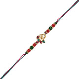 Pearl & Kundan Rakhi & Watch Charm Lumba (Watch Accesories) Combo With Roli Chawal & Rakshabandhan Card