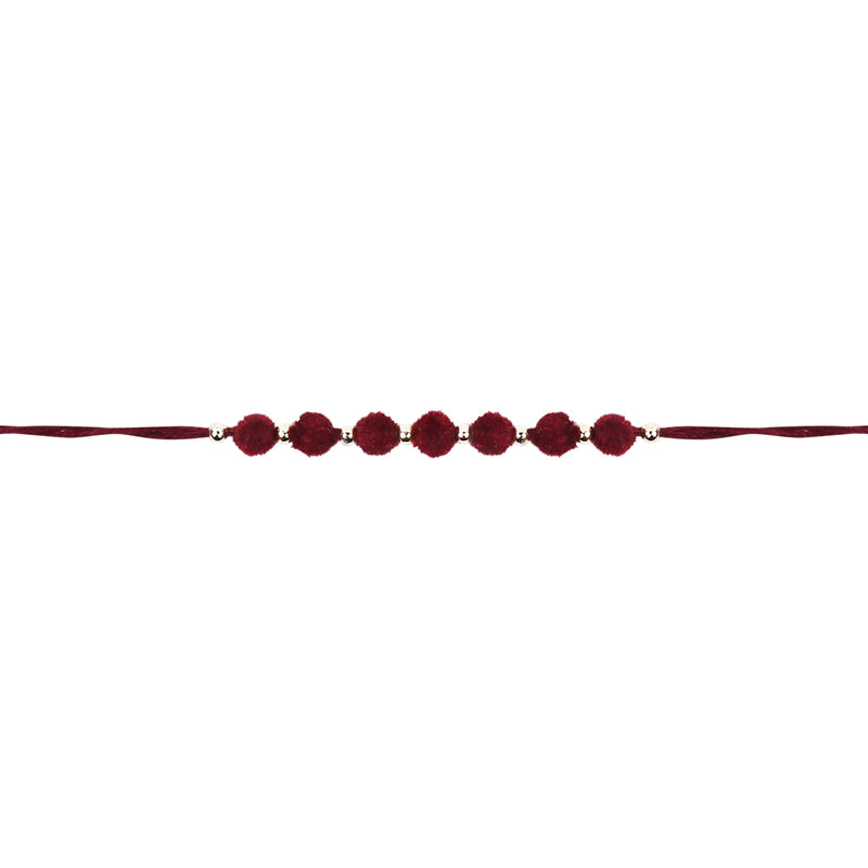 PomPom Maroon Rakhi