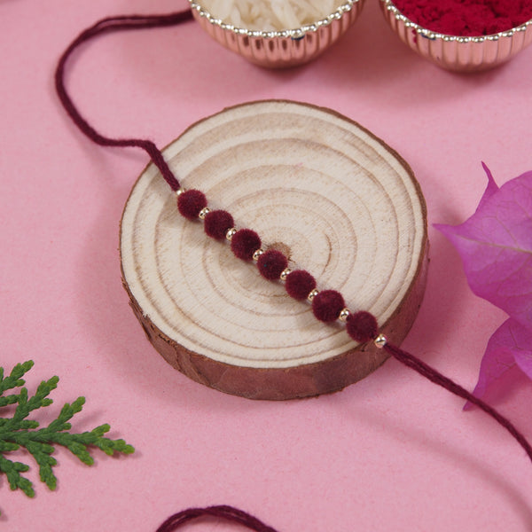 PomPom Maroon Rakhi