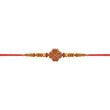 DELICATE PEARL BEADED RAKHI WITH ROLI CHAWAL & RAKSHABANDHAN CARD