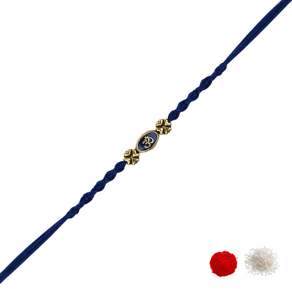 Om Blue Enamel Rakhi