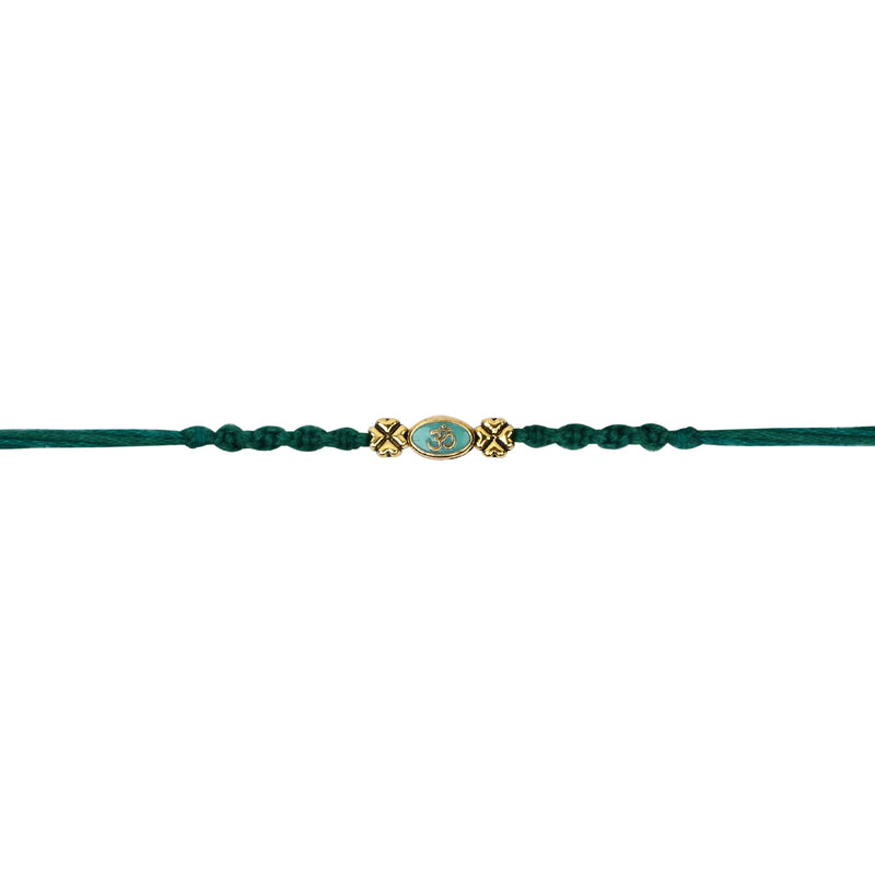 Om Green Enamel Rakhi