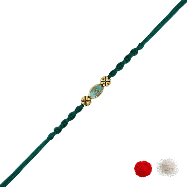 Om Green Enamel Rakhi