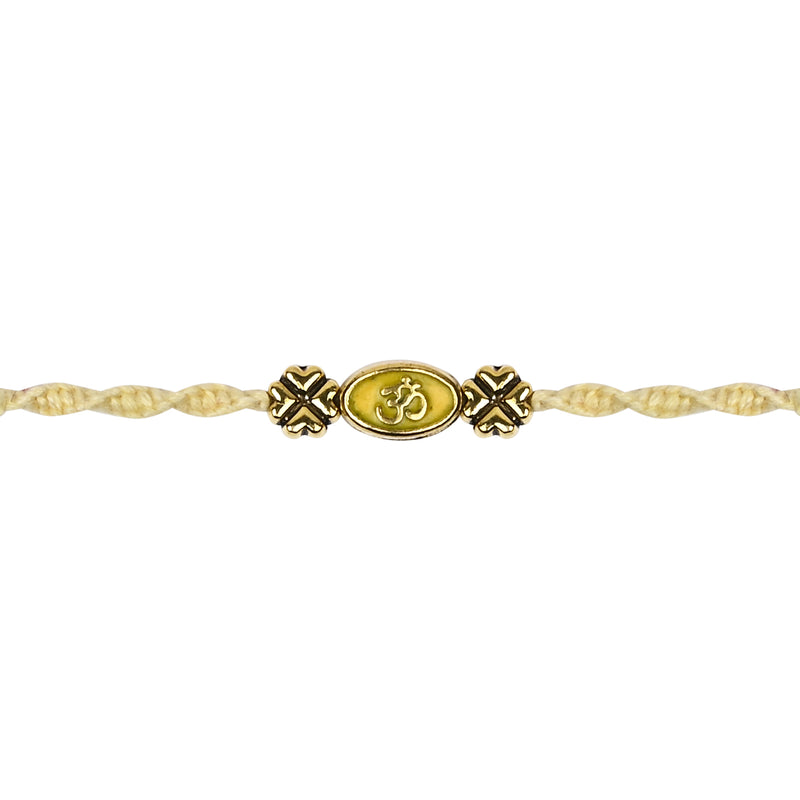 Om Yellow Enamel Rakhi