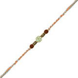 Om Mint Enamel Pearl Beaded Rakhi