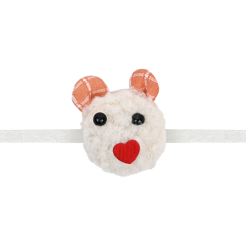 Cute White Teddy LED Light Rakhi