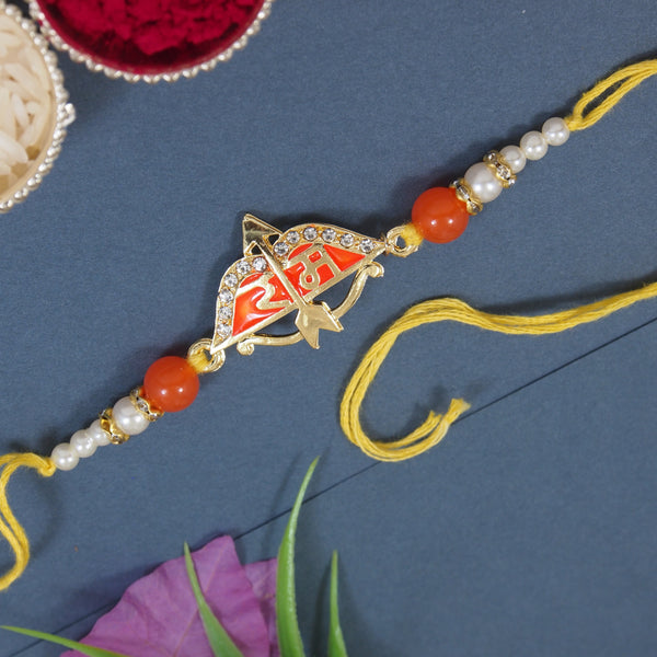 Jai Shree Ram Arrow Orange Rakhi