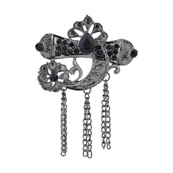 Aarush Oxidised Black Brooch