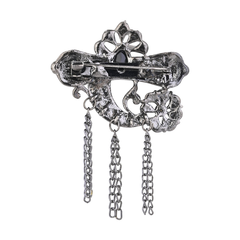 Aarush Oxidised Black Brooch