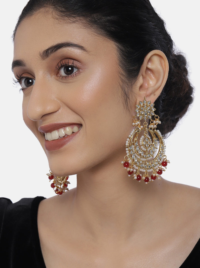  kundan , pearls earring 