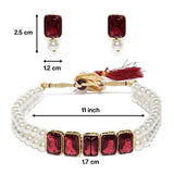 Mili MAroon Choker Set