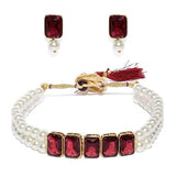 Mili MAroon Choker Set