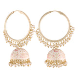 drop earring , meenakari , pearls  earring