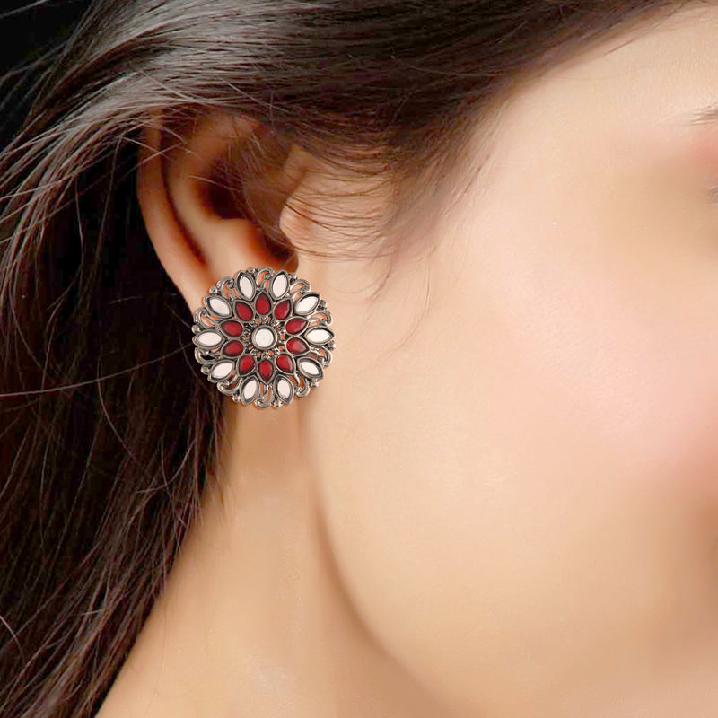 Gurneet Maroon Earrings