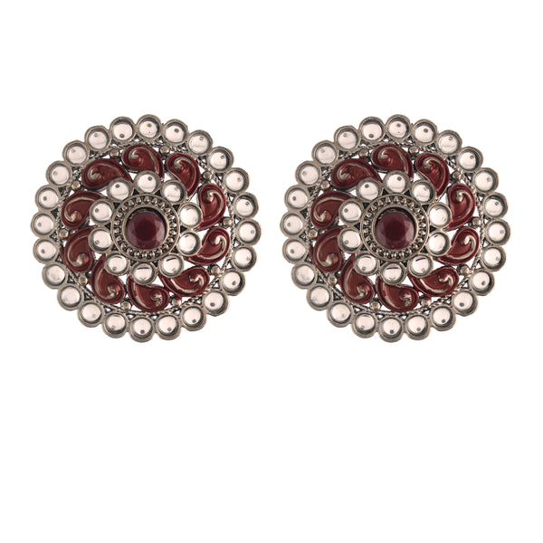 Shaaravi Maroon Earrings