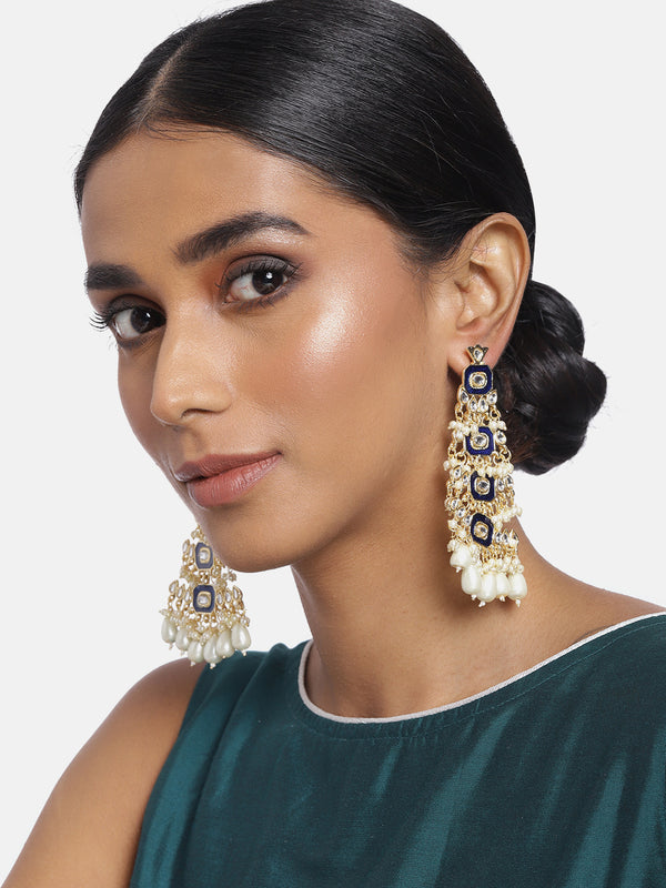 meenakari , kundan , pearls earring 