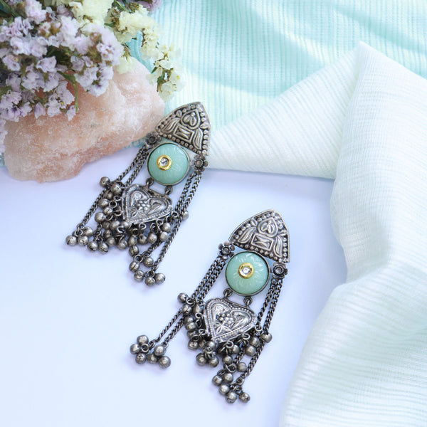 Buy Maati Square Antique Oxidized Earrings | Tarinika