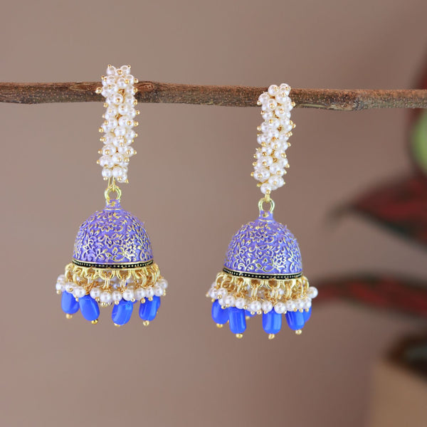 Buy Hand Painted Blue Jhumkas Online