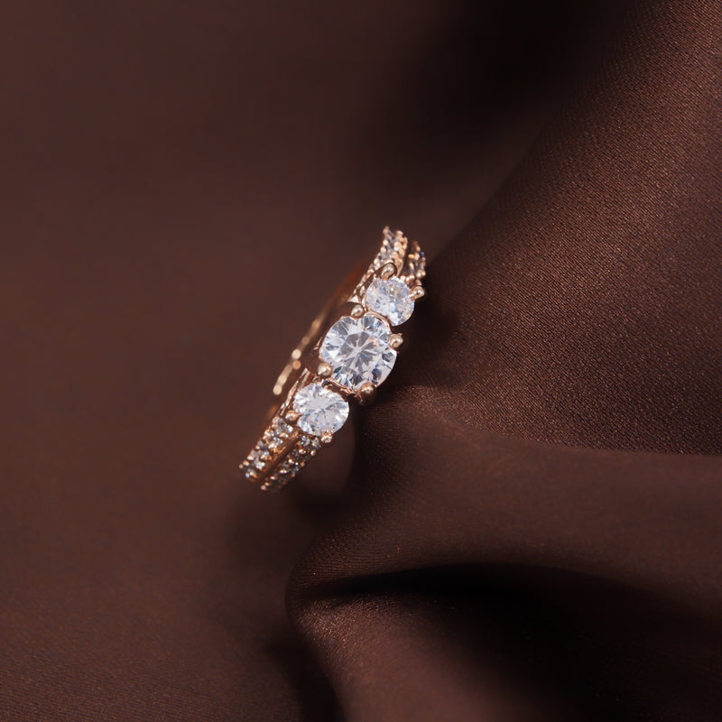 rose gold, cz, american daimond finger ring