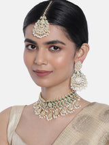 'PARINITI' Green Necklace Set