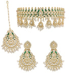 'PARINITI' Green Necklace Set