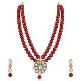 Rayasha Maroon Necklace Set