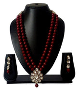 Rayasha Maroon Necklace Set