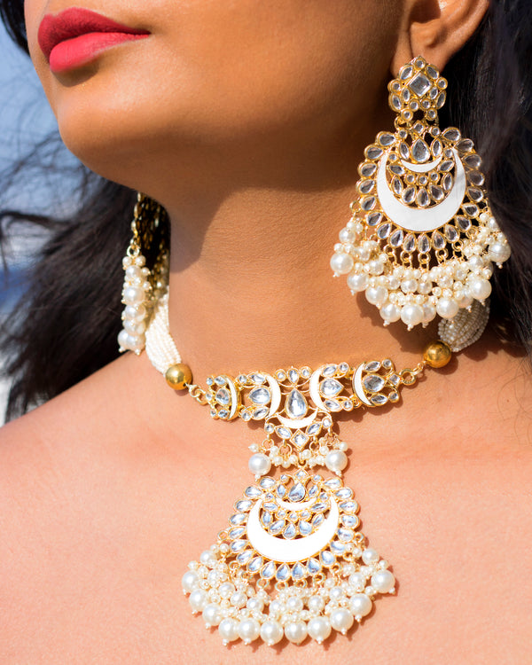 'URVASI' White Necklace Set