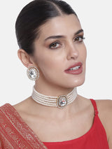 Roop White Choker Set