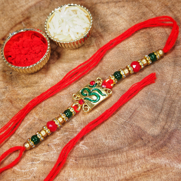 Designer OM Pearl Rakhi