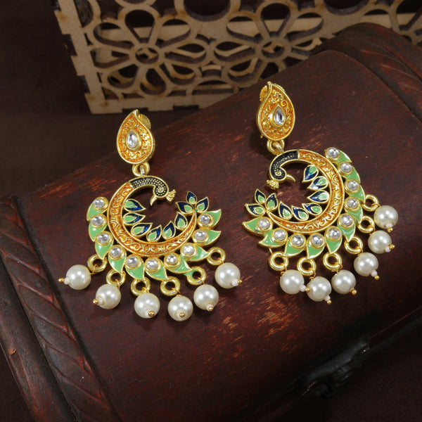 meenakari , kundan , pearls earring 