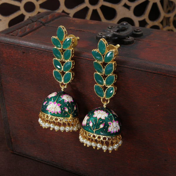 Dark green deals colour earrings