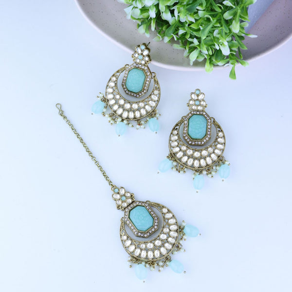 Sahara Style Earrings with Maangtikka - IJ Jewels