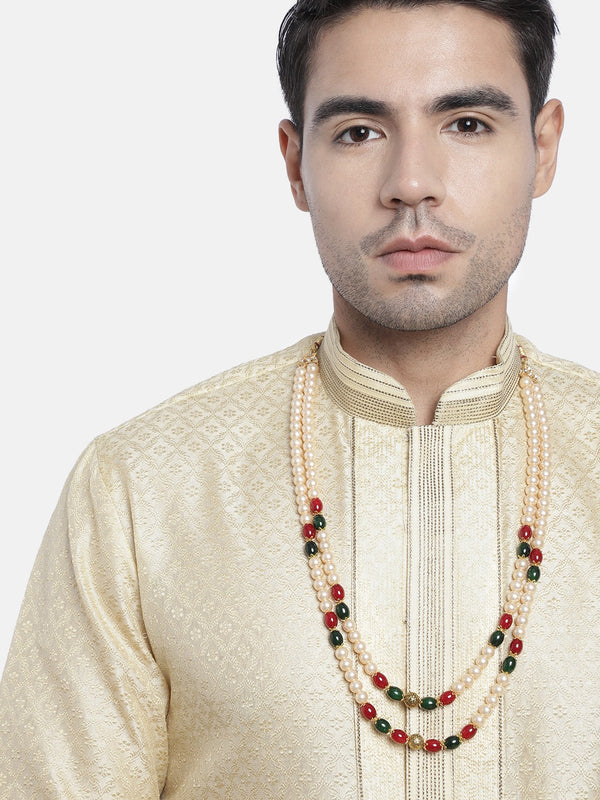  Gold Plated Dulha Moti Mala with Beads Maharaja Haar